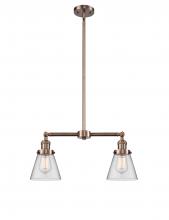 Innovations Lighting 209-AC-G62 - Cone - 2 Light - 21 inch - Antique Copper - Stem Hung - Adjustable Island Light