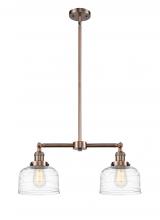 Innovations Lighting 209-AC-G713 - Bell - 2 Light - 21 inch - Antique Copper - Stem Hung - Adjustable Island Light