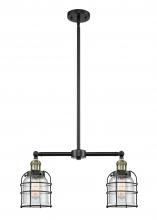 Innovations Lighting 209-BAB-G54-CE - Bell Cage - 2 Light - 21 inch - Black Antique Brass - Stem Hung - Adjustable Island Light