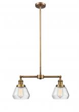 Innovations Lighting 209-BB-G172 - Fulton - 2 Light - 21 inch - Brushed Brass - Stem Hung - Adjustable Island Light
