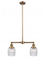 Innovations Lighting 209-BB-G302-LED - Colton - 2 Light - 22 inch - Brushed Brass - Stem Hung - Adjustable Island Light