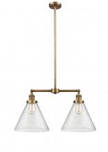 Innovations Lighting 209-BB-G44-L - Cone - 2 Light - 21 inch - Brushed Brass - Stem Hung - Adjustable Island Light