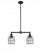 Innovations Lighting 209-BK-G54-CE - Bell Cage - 2 Light - 21 inch - Matte Black - Stem Hung - Adjustable Island Light