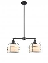 Innovations Lighting 209-BK-G71-CE - Bell Cage - 2 Light - 24 inch - Matte Black - Stem Hung - Adjustable Island Light
