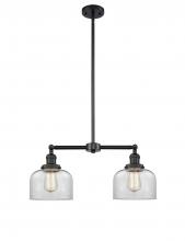 Innovations Lighting 209-BK-G72-LED - Bell - 2 Light - 21 inch - Matte Black - Stem Hung - Adjustable Island Light