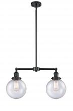 Innovations Lighting 209-OB-G204-8 - Beacon - 2 Light - 25 inch - Oil Rubbed Bronze - Stem Hung - Adjustable Island Light