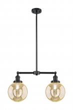 Innovations Lighting 209-OB-G208-8 - Beacon - 2 Light - 25 inch - Oil Rubbed Bronze - Stem Hung - Adjustable Island Light
