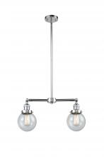 Innovations Lighting 209-PC-G204-6 - Beacon - 2 Light - 23 inch - Polished Chrome - Stem Hung - Adjustable Island Light