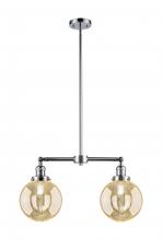 Innovations Lighting 209-PC-G208-8 - Beacon - 2 Light - 25 inch - Polished Chrome - Stem Hung - Adjustable Island Light