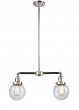 Innovations Lighting 209-PN-G202-6 - Beacon - 2 Light - 23 inch - Polished Nickel - Stem Hung - Adjustable Island Light