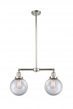 Innovations Lighting 209-PN-G202-8 - Beacon - 2 Light - 25 inch - Polished Nickel - Stem Hung - Adjustable Island Light