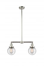 Innovations Lighting 209-PN-G204-6 - Beacon - 2 Light - 23 inch - Polished Nickel - Stem Hung - Adjustable Island Light