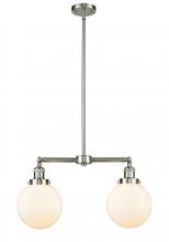 Innovations Lighting 209-SN-G201-8 - Beacon - 2 Light - 25 inch - Brushed Satin Nickel - Stem Hung - Adjustable Island Light