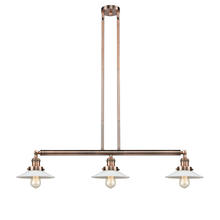 Innovations Lighting 213-AC-G1 - Halophane - 3 Light - 41 inch - Antique Copper - Stem Hung - Adjustable Island Light