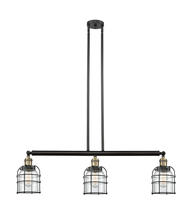 Innovations Lighting 213-BAB-G52-CE - Bell Cage - 3 Light - 39 inch - Black Antique Brass - Stem Hung - Adjustable Island Light