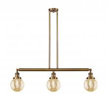 Innovations Lighting 213-BB-G208-6 - Beacon - 3 Light - 39 inch - Brushed Brass - Stem Hung - Adjustable Island Light