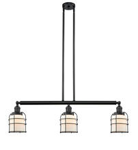 Innovations Lighting 213-BK-G51-CE - Bell Cage - 3 Light - 39 inch - Matte Black - Stem Hung - Adjustable Island Light