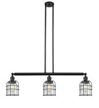 Innovations Lighting 213-BK-G54-CE - Bell Cage - 3 Light - 39 inch - Matte Black - Stem Hung - Adjustable Island Light