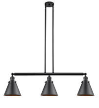 Innovations Lighting 213-BK-M13-BK - Appalachian - 3 Light - 40 inch - Matte Black - Stem Hung - Adjustable Island Light