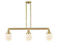 Innovations Lighting 213-SG-G201-6 - Beacon - 3 Light - 39 inch - Satin Gold - Stem Hung - Adjustable Island Light