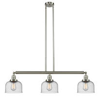 Innovations Lighting 213-SN-G74 - Bell - 3 Light - 41 inch - Brushed Satin Nickel - Stem Hung - Adjustable Island Light