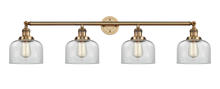 Innovations Lighting 215-BB-G72 - Bell - 4 Light - 44 inch - Brushed Brass - Adjustable Bath Vanity Light