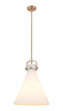 Innovations Lighting 410-1SL-BB-G411-16WH - Newton Cone - 1 Light - 16 inch - Brushed Brass - Pendant