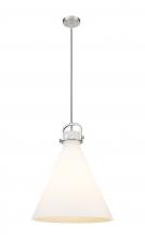 Innovations Lighting 410-1SL-SN-G411-18WH - Newton Cone - 1 Light - 18 inch - Satin Nickel - Pendant