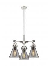 Innovations Lighting 410-3CR-PN-G411-7SM - Newton Cone - 3 Light - 21 inch - Polished Nickel - Pendant