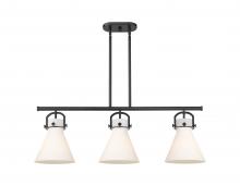 Innovations Lighting 410-3I-BK-G411-10WH - Newton Cone - 3 Light - 42 inch - Matte Black - Island Light