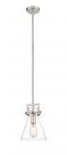 Innovations Lighting 411-1S-SN-8CL - Newton Cone - 1 Light - 8 inch - Brushed Satin Nickel - Cord hung - Mini Pendant