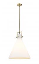 Innovations Lighting 411-1SL-BB-G411-18WH - Newton Cone - 1 Light - 18 inch - Brushed Brass - Cord hung - Pendant