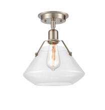 Innovations Lighting 422-1F-SN-10CL - Luna - 1 Light - 11 inch - Satin Nickel - Flush Mount