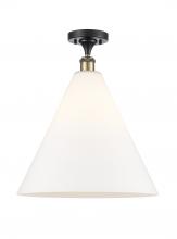 Innovations Lighting 516-1C-BAB-GBC-161 - Berkshire - 1 Light - 16 inch - Black Antique Brass - Semi-Flush Mount
