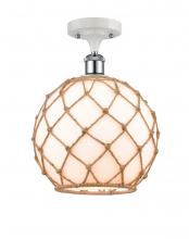 Innovations Lighting 516-1C-WPC-G121-10RB - Farmhouse Rope - 1 Light - 10 inch - White Polished Chrome - Semi-Flush Mount