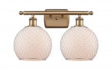 Innovations Lighting 516-2W-BB-G121-8CSN - Farmhouse Chicken Wire - 2 Light - 18 inch - Brushed Brass - Bath Vanity Light
