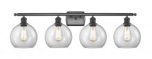 Innovations Lighting 516-4W-BK-G122C-8CL - Athens - 4 Light - 38 inch - Matte Black - Bath Vanity Light