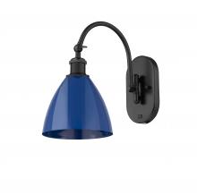 Innovations Lighting 518-1W-BK-MBD-75-BL - Plymouth - 1 Light - 8 inch - Matte Black - Adjustable Swing Arm