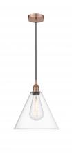 Innovations Lighting 616-1P-AC-GBC-122 - Berkshire - 1 Light - 12 inch - Antique Copper - Cord hung - Mini Pendant