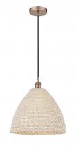 Innovations Lighting 616-1P-AC-NBD-16-NAT - Bristol Natural - 1 Light - 6 inch - Antique Copper - Cord hung - Mini Pendant