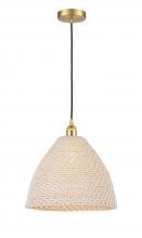 Innovations Lighting 616-1P-SG-NBD-16-NAT - Bristol Natural - 1 Light - 6 inch - Satin Gold - Cord hung - Mini Pendant