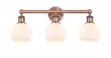 Innovations Lighting 616-3W-AC-G121-6 - Athens - 3 Light - 24 inch - Antique Copper - Bath Vanity Light