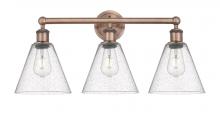 Innovations Lighting 616-3W-AC-GBC-84 - Berkshire - 3 Light - 26 inch - Antique Copper - Bath Vanity Light