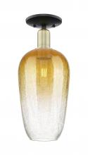 Innovations Lighting 716-1C-BAB-G484-7AM - Brookhaven Flute - 1 Light - 6 inch - Black Antique Brass - Semi-Flush Mount