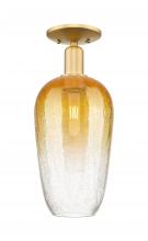 Innovations Lighting 716-1C-SG-G484-7AM - Brookhaven Flute - 1 Light - 6 inch - Satin Gold - Semi-Flush Mount