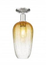 Innovations Lighting 716-1C-SN-G484-7AM - Brookhaven Flute - 1 Light - 6 inch - Brushed Satin Nickel - Semi-Flush Mount
