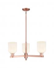 Innovations Lighting 716-3CR-AC-G559-5GWH - Bridal Veil - 3 Light - 18 inch - Antique Copper - Flush Mount