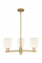 Innovations Lighting 716-3CR-BB-G559-5GWH - Bridal Veil - 3 Light - 18 inch - Brushed Brass - Flush Mount