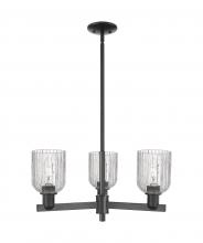 Innovations Lighting 716-3CR-BK-G559-5CL - Bridal Veil - 3 Light - 18 inch - Matte Black - Flush Mount