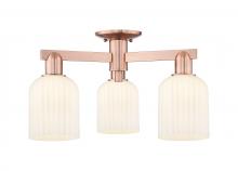 Innovations Lighting 716-3F-AC-G559-5GWH - Bridal Veil - 3 Light - 6 inch - Antique Copper - Semi-Flush Mount